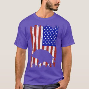 American Flag Hog Hunting Men Women Boar Pig Hunte T-Shirt