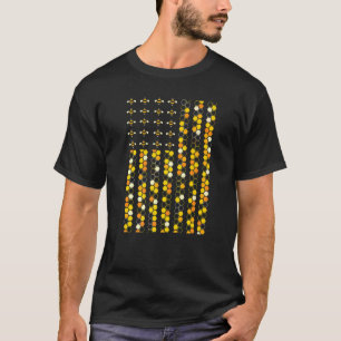 American Flag Honeycomb Beekeeper Bee For Women T-Shirt
