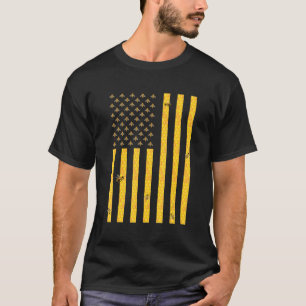 American Flag Honeycomb Honey Bee Beekeeping Beeke T-Shirt