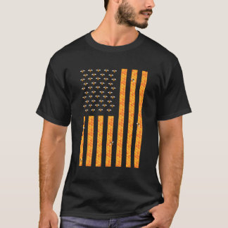 American Flag Honeycomb Honey Bees Beekeeping Beek T-Shirt