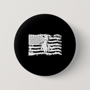 American Flag Horse Lover Patriotic Horseback Ridi 6 Cm Round Badge