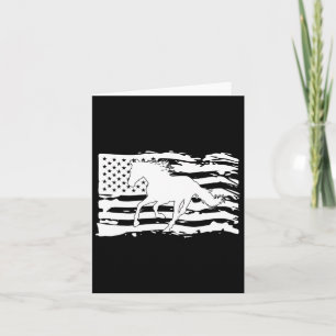American Flag Horse Lover Patriotic Horseback Ridi Card