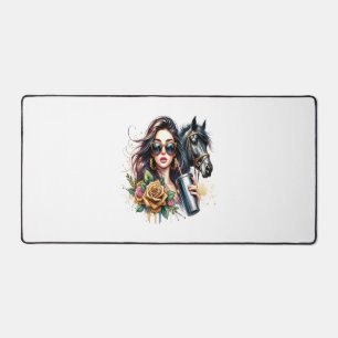 American Flag Horse Patriotic USA Desk Mat