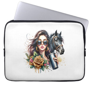 American Flag Horse Patriotic USA Laptop Sleeve