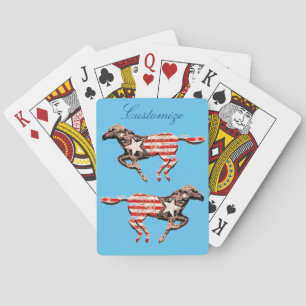 American Flag Horse Running Thunder_Cove Playing Cards