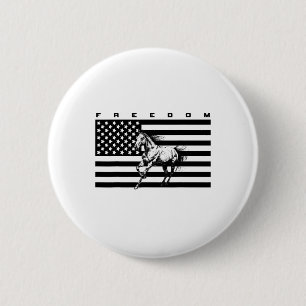 American Flag Horseback Riding Apparel - Horse 6 Cm Round Badge