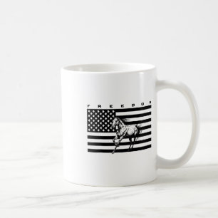 American Flag Horseback Riding Apparel - Horse Coffee Mug