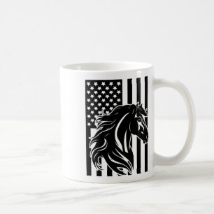American Flag Horseback Riding Apparel - Horse Coffee Mug