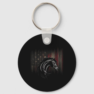 American Flag Horseback Riding Apparel - Horse Key Ring