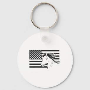 American Flag Horseback Riding Apparel - Horse Key Ring