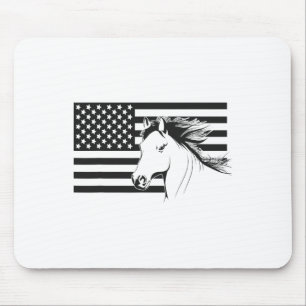 American Flag Horseback Riding Apparel - Horse  Mouse Pad