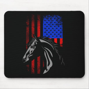 American Flag Horseback Riding Apparel - Horse Wom Mouse Pad