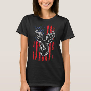 American Flag Hunting Deer Men Women Hunter T-Shirt