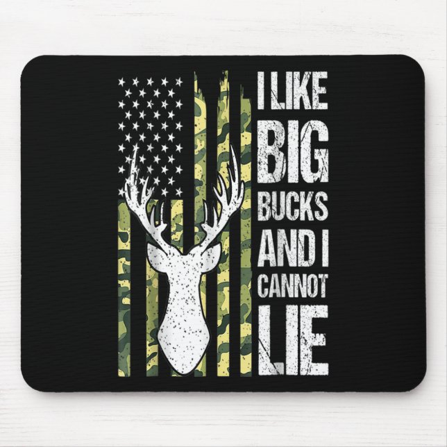 American Flag I Like Big Bucks And I Cannot Lie De Mouse Pad (Front)
