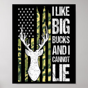 American Flag I Like Big Bucks And I Cannot Lie De Poster