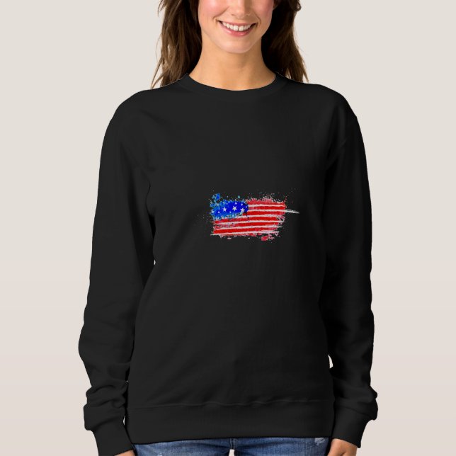 American Flag I Love Usa Flag Sweatshirt (Front)