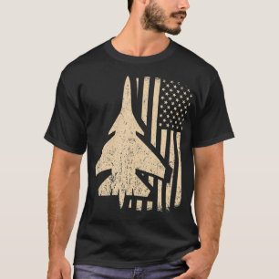 American Flag I USA Aeroplane I Patriotic Fighter T-Shirt