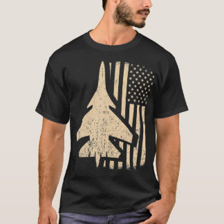 American Flag I USA Aeroplane I Patriotic Fighter T-Shirt