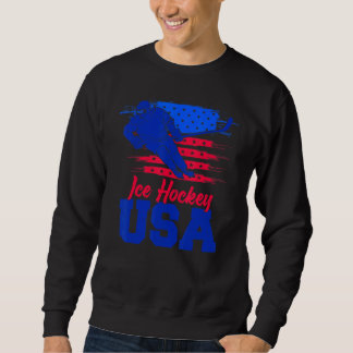 American Flag Ice Hockey  Apparel USA Flag Support Sweatshirt
