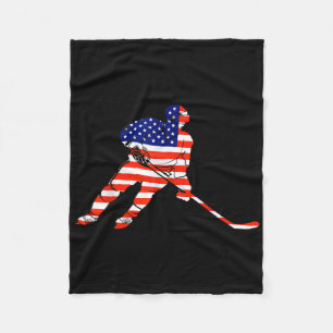 American Flag Ice Hockey Usa T-shirt T-shirt.png Fleece Blanket