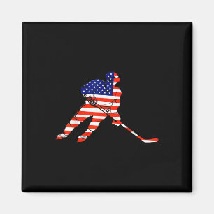 American Flag Ice Hockey Usa T-shirt T-shirt.png Magnet