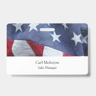 American flag ID badge
