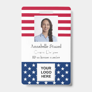 American Flag ID Badge