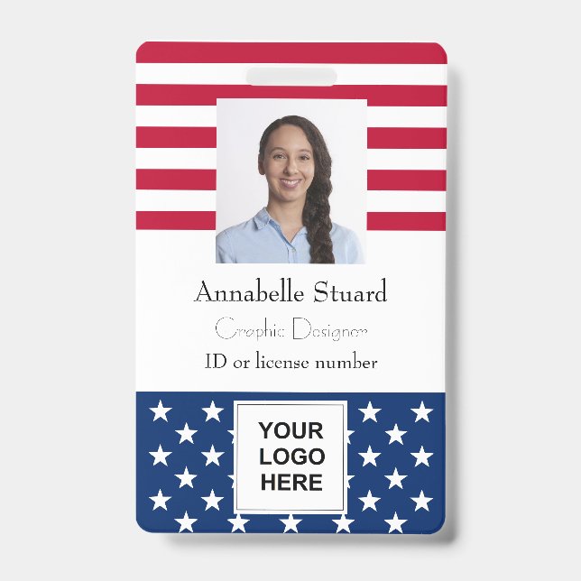 American Flag  ID Badge (Front)