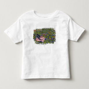 American Flag in field of Blue Bonnets, 2 Toddler T-Shirt