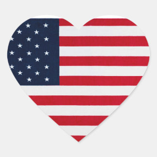 American Flag In Heart  Sticker