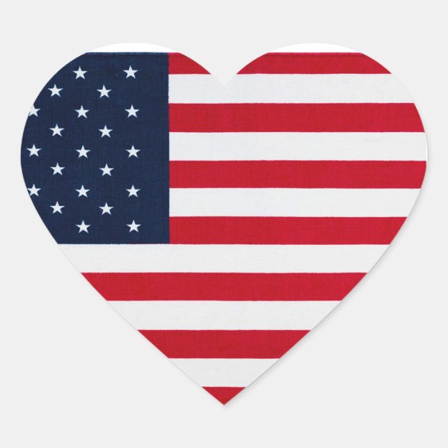 American Flag In Heart  Sticker (Front)