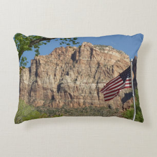 American Flag in Zion National Park I Decorative Cushion