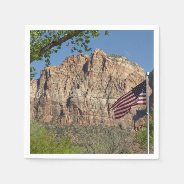 American Flag in Zion National Park I Napkin (Front)
