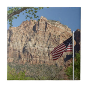 American Flag in Zion National Park I Tile