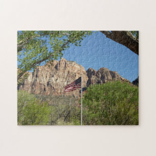 American Flag in Zion National Park II Jigsaw Puzzle