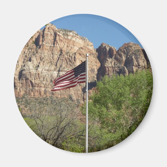 American Flag in Zion National Park II Magnet (Front)