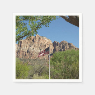 American Flag in Zion National Park II Napkin