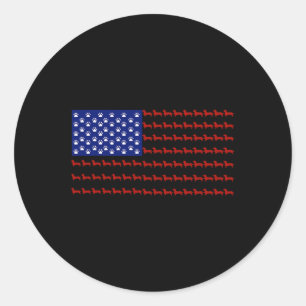 American Flag Independence Day Gift Classic Round Sticker