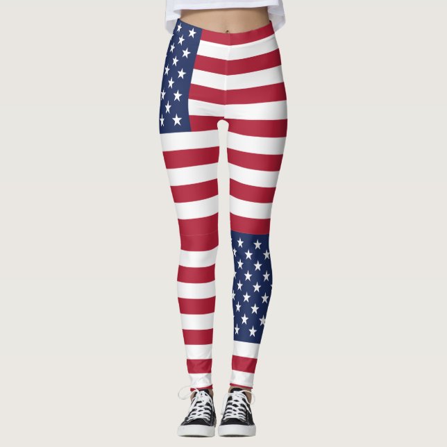 American Flag Independence Day Leggings (Front)