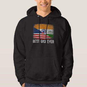American Flag & India Flag Best Gigi Ever Family Hoodie