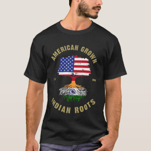 American Flag Indian India Roots - Punjabis India T-Shirt