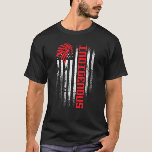 American Flag Indigenous Peoples Day Native Americ T-Shirt