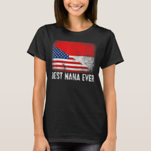 American Flag & Indonesia Flag Best Nana Ever Fami T-Shirt
