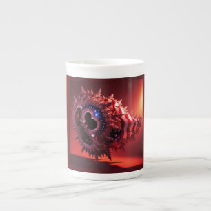 American Flag Infused Onto Mandelbrot Tube Bone China Mug