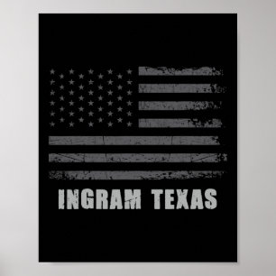 American Flag Ingram, Texas Usa Patriotic Souvenir Poster