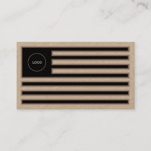 American flag inspired faux wood Business Card