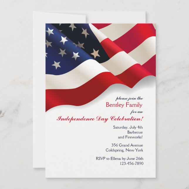 American Flag Invitation (Front)