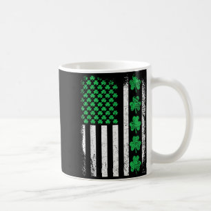 American flag irish shamrocks st patricks day men coffee mug