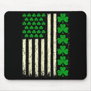 American flag irish shamrocks st patricks day men mouse pad