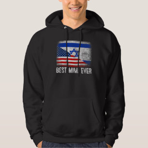 American Flag & Israel Flag Best Mimi Ever Family Hoodie